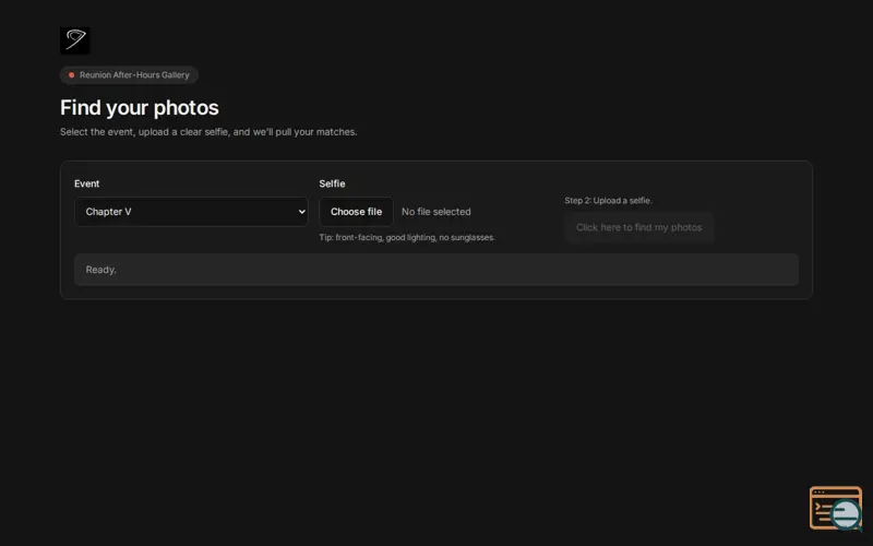 Screenshot of Reunion Photo Finder