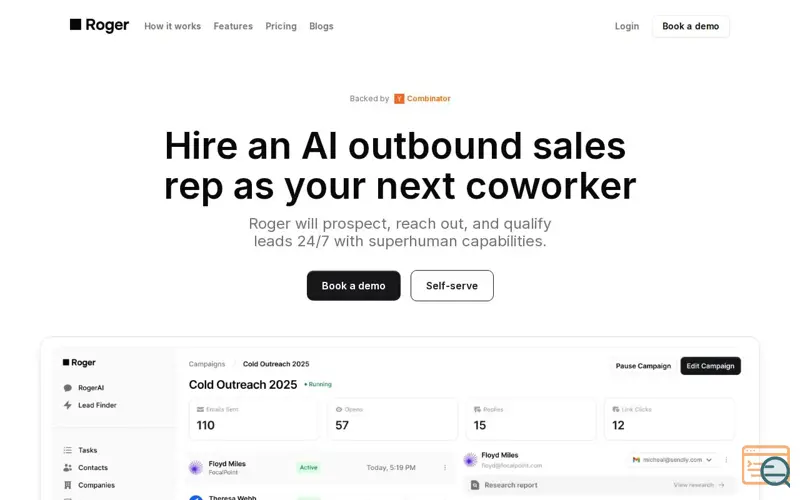 Screenshot of Hire Roger