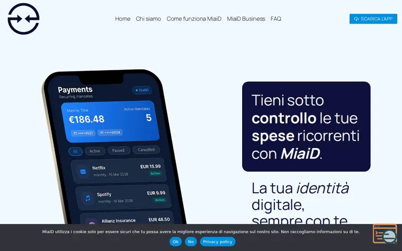 Screenshot of MiaiD