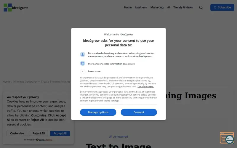 Screenshot of idea2grow
