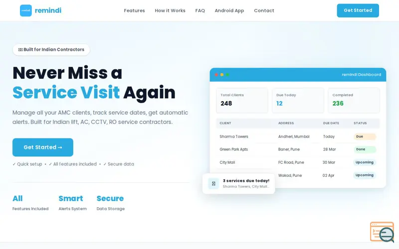 Screenshot of Remindi