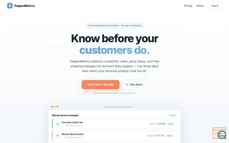 Screenshot of Peppermetrics 
