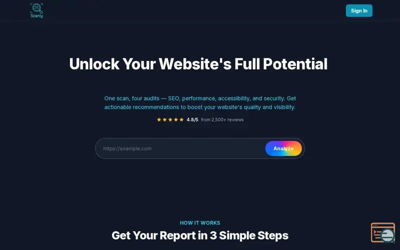 Screenshot of Scanly