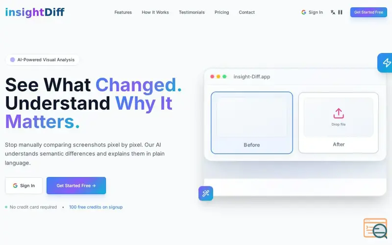Screenshot of insightDiff