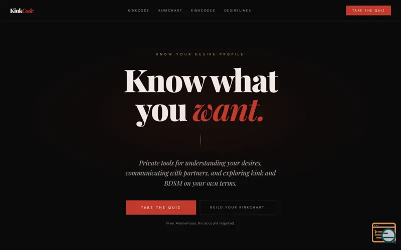 Screenshot of KinkCode