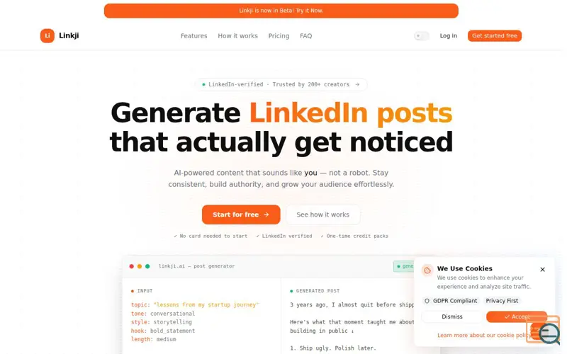 Screenshot of Linkji