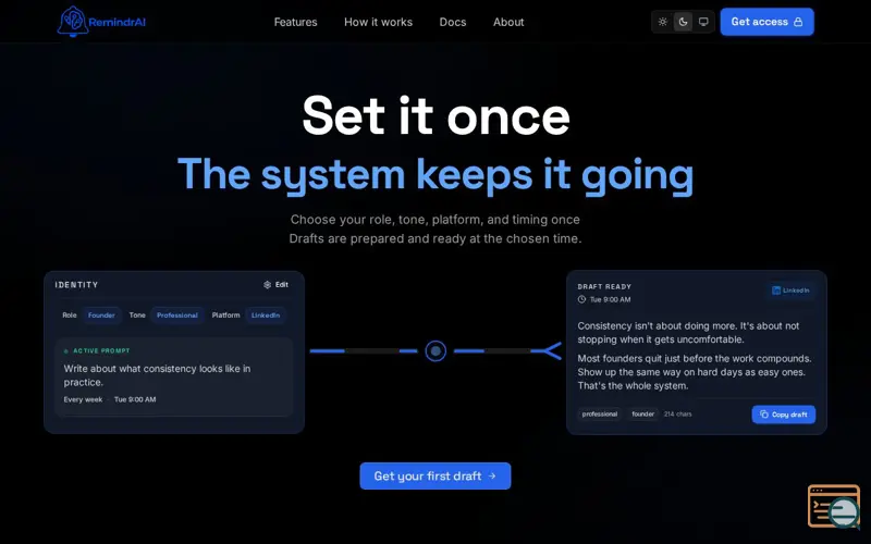 Screenshot of RemindrAI