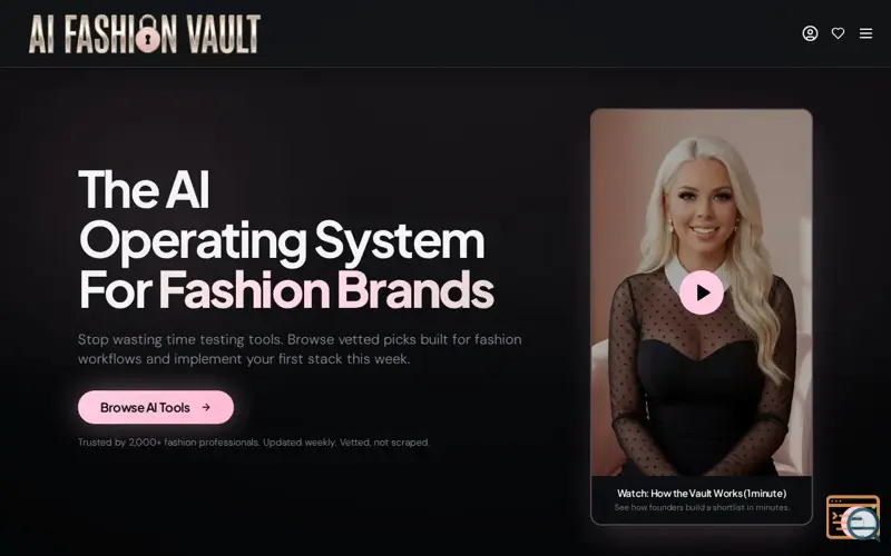 Screenshot of Unlock 800+ AI Tools for Fashion Brands