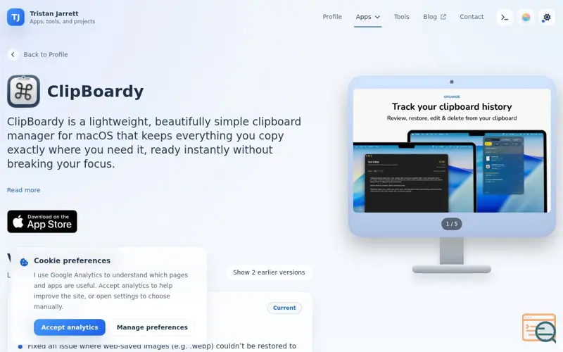 Screenshot of ClipBoardy