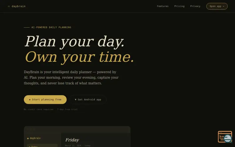 Screenshot of dayBrain