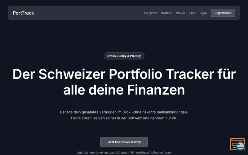 Screenshot of PortTrack