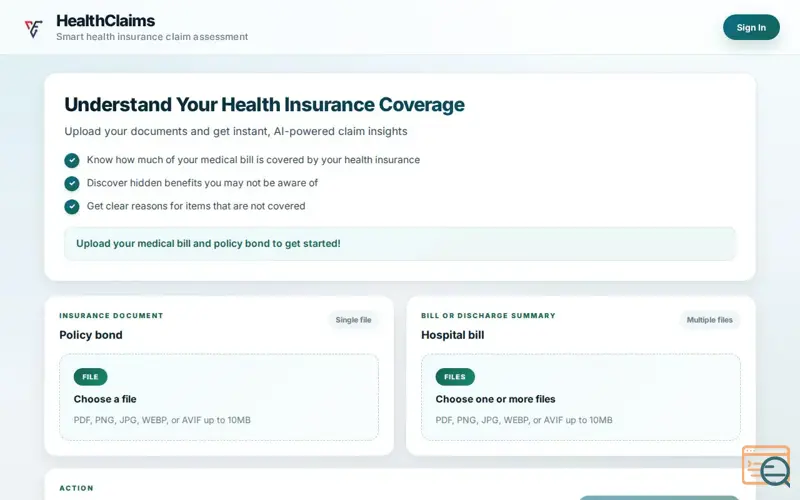 Screenshot of HealthClaims - by ValuEnable