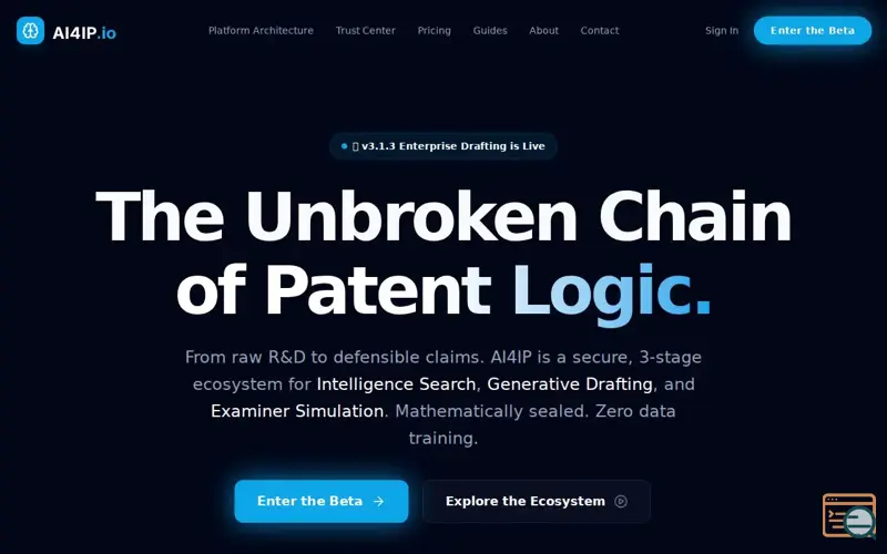 Screenshot of AI4IP: Enterprise Patent Intelligenc