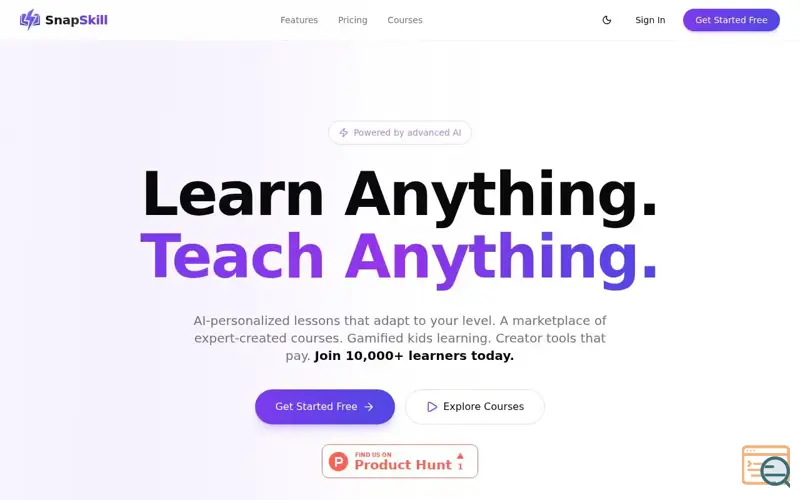 Screenshot of SnapSkill