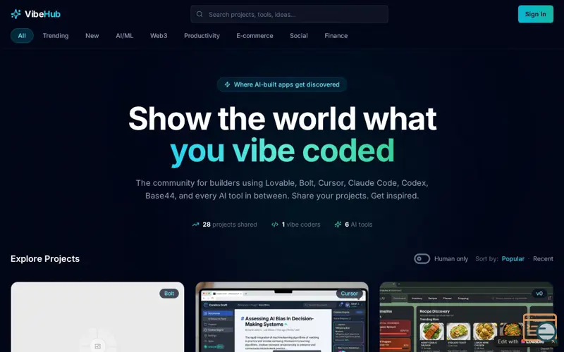 Screenshot of VibeHub