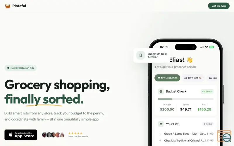 Screenshot of Plateful