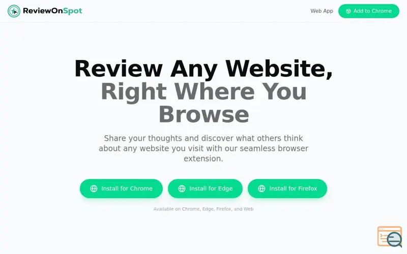 Screenshot of Review On Spot