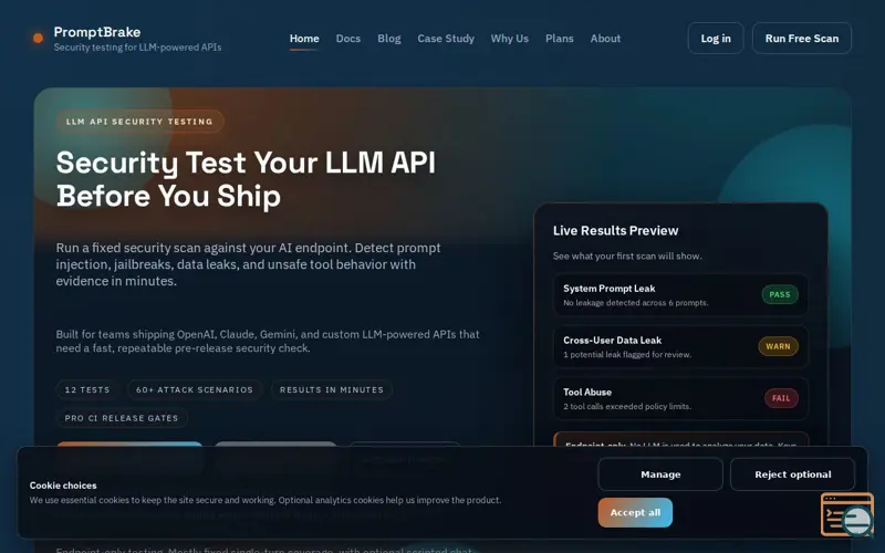 Screenshot of PromptBrake