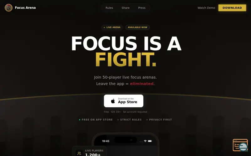 Screenshot of Focus Arena