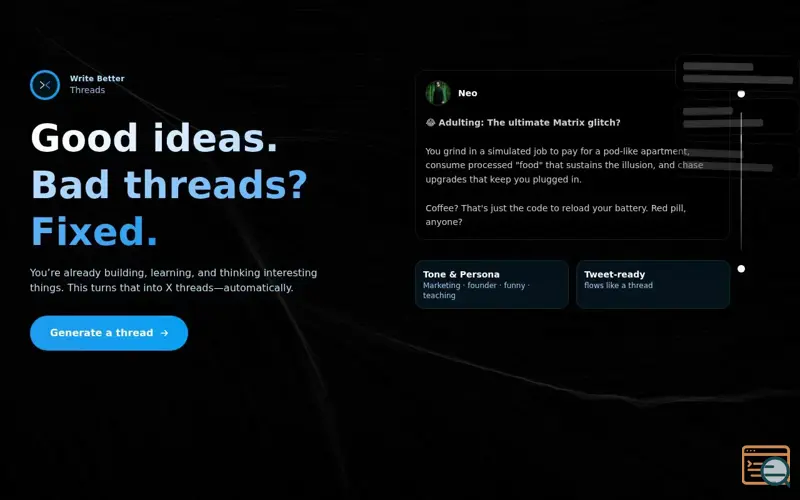 Screenshot of Write Better Threads