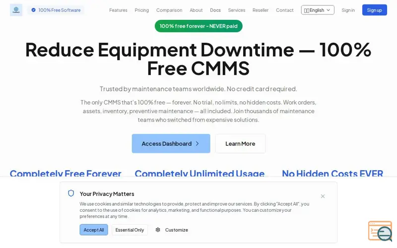 Screenshot of FreeMaint