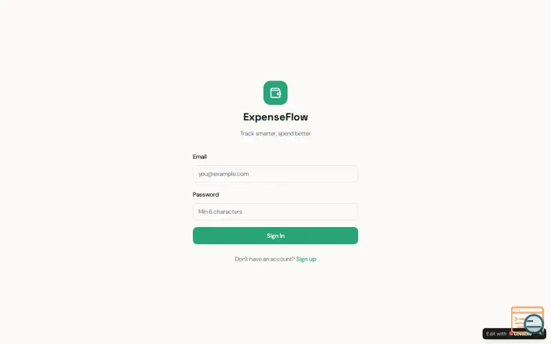 Screenshot of ExpenseFlow
