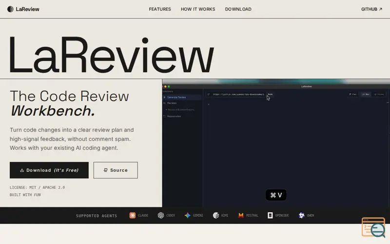 Screenshot of LaReview