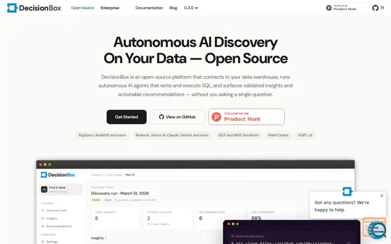 Screenshot of DecisionBox