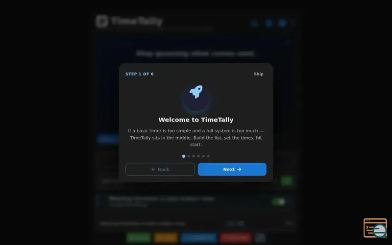 Screenshot of TimeTally