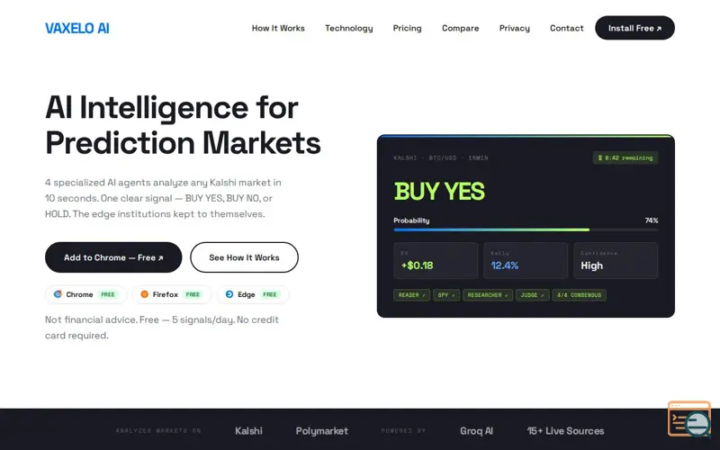 Screenshot of Vaxelo AI