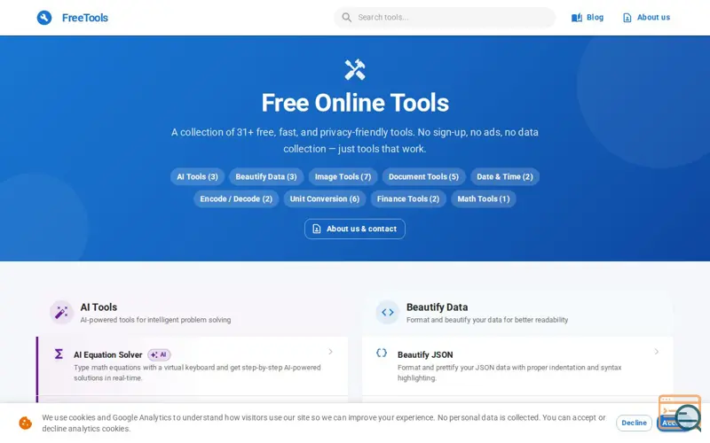 Screenshot of FreeToolSuite