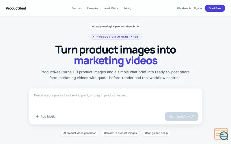 Screenshot of ProductReel