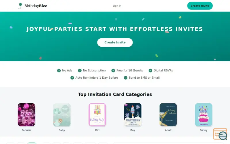 Screenshot of Birthday Rizz