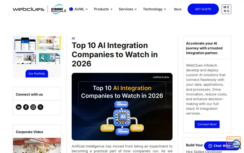 Screenshot of WebcluesInfotech