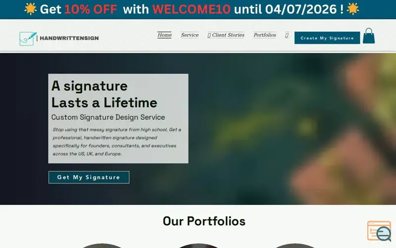 Screenshot of HandwrittenSign