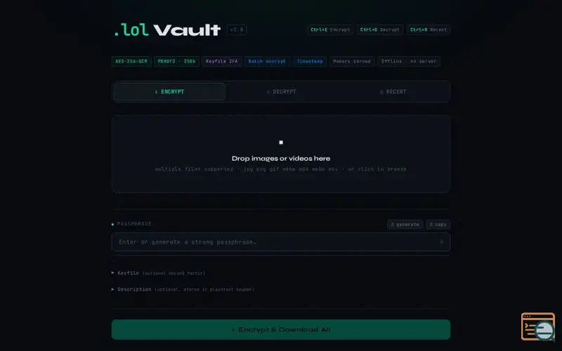 Screenshot of .lol Vault v2