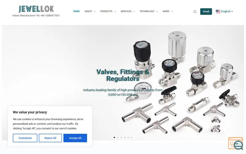 Screenshot of Control Valves And Pressure Regulators