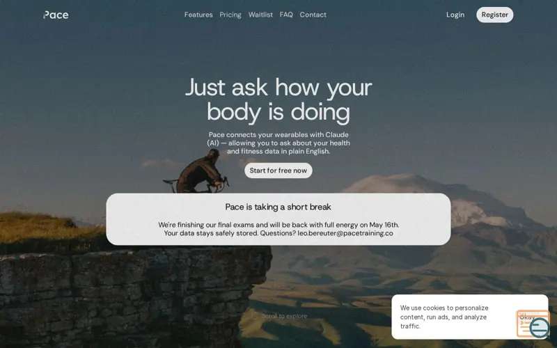 Screenshot of Pacetraining