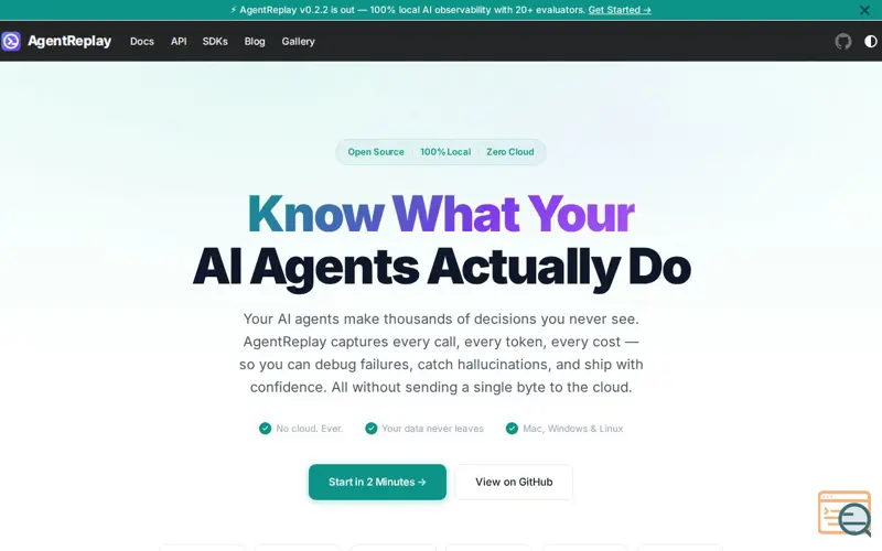 Screenshot of AgentReplay