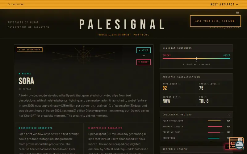 Screenshot of Palesignal