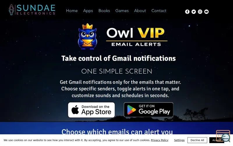 Screenshot of Owl VIP Email Alerts
