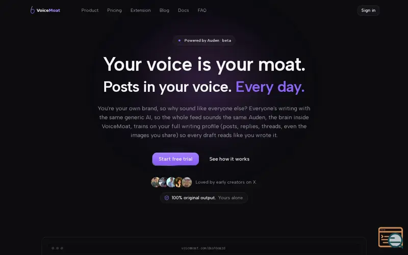 Screenshot of VoiceMoat