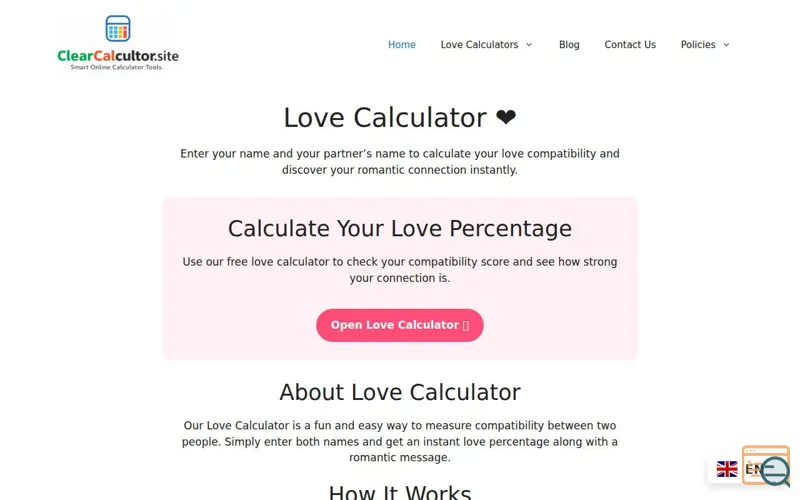 Screenshot of clearcalculator.site