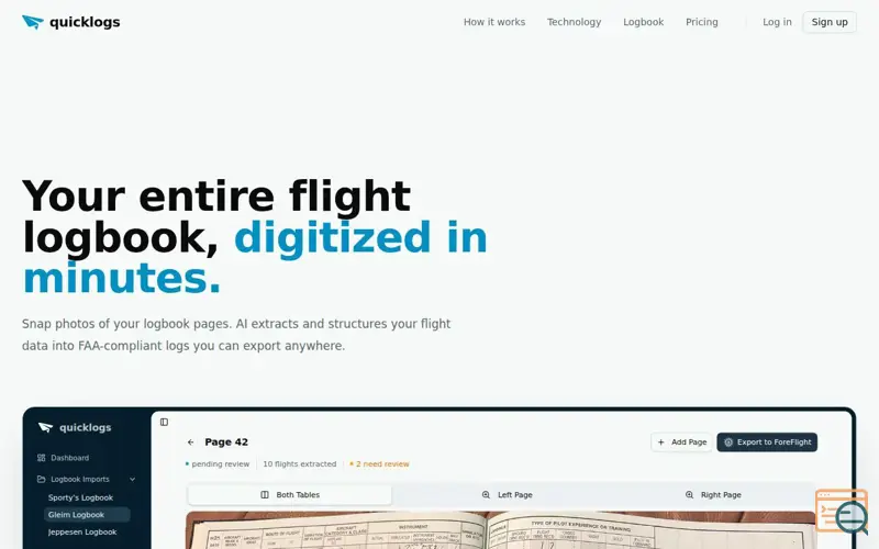 Screenshot of QuickLogs