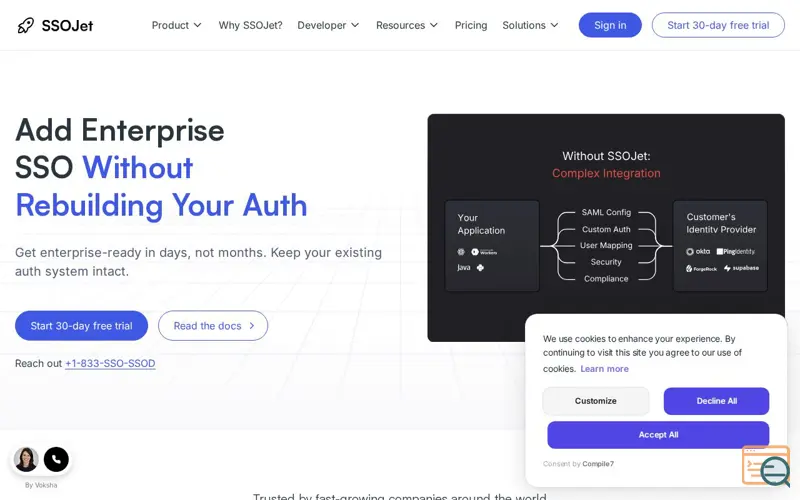 Screenshot of SSOJet