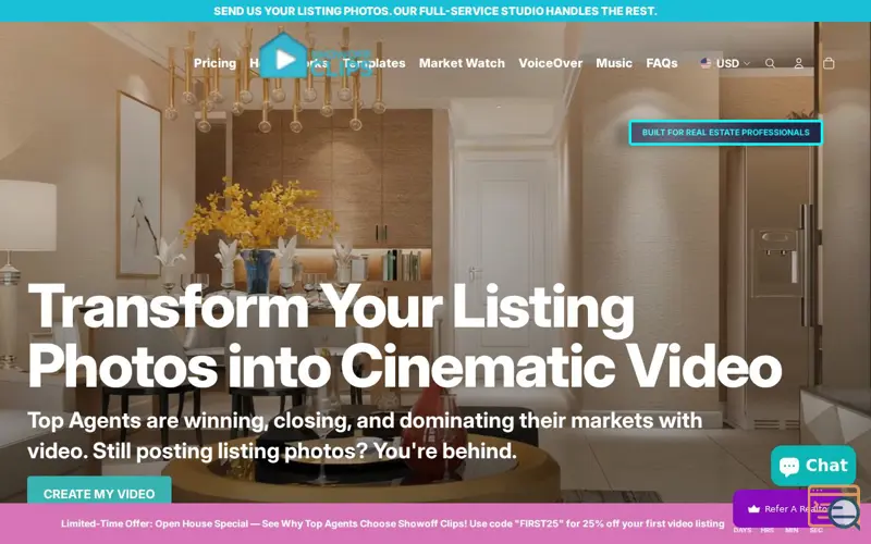 Screenshot of Showoff Clips