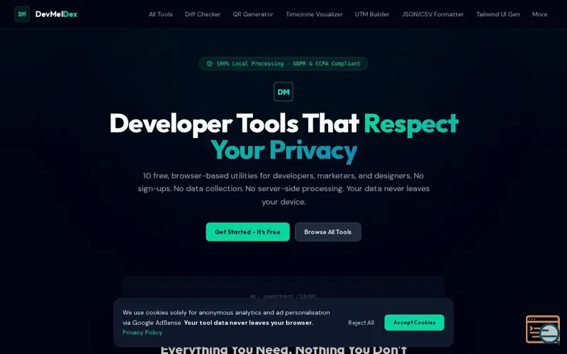 Screenshot of DevMeldex