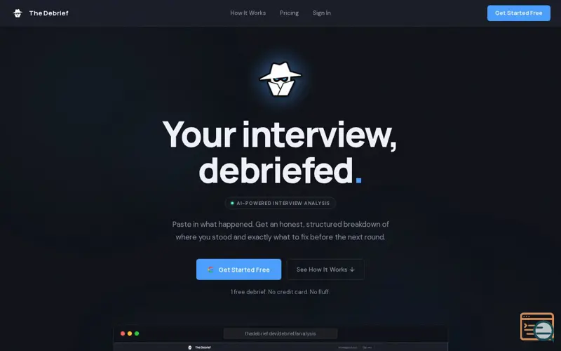 Screenshot of The Debrief