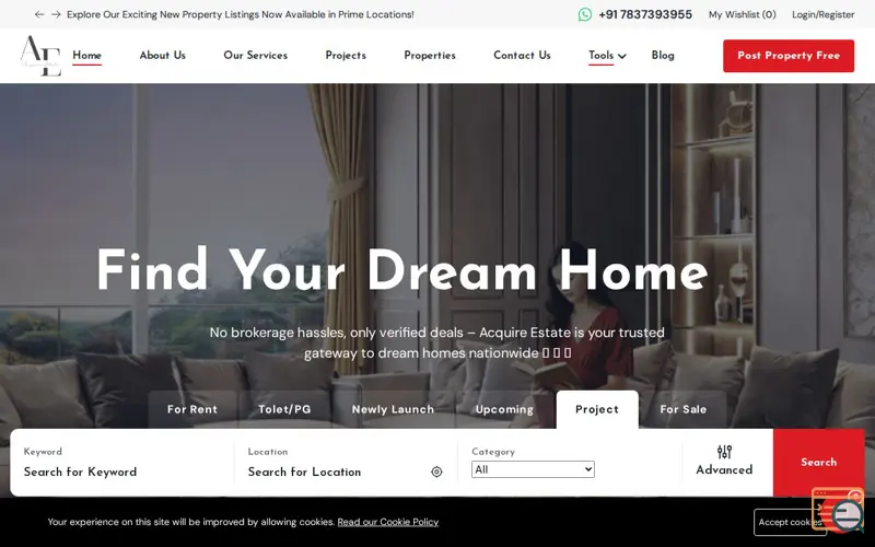 Screenshot of AcquireEstate: Invest in Your Dream Home