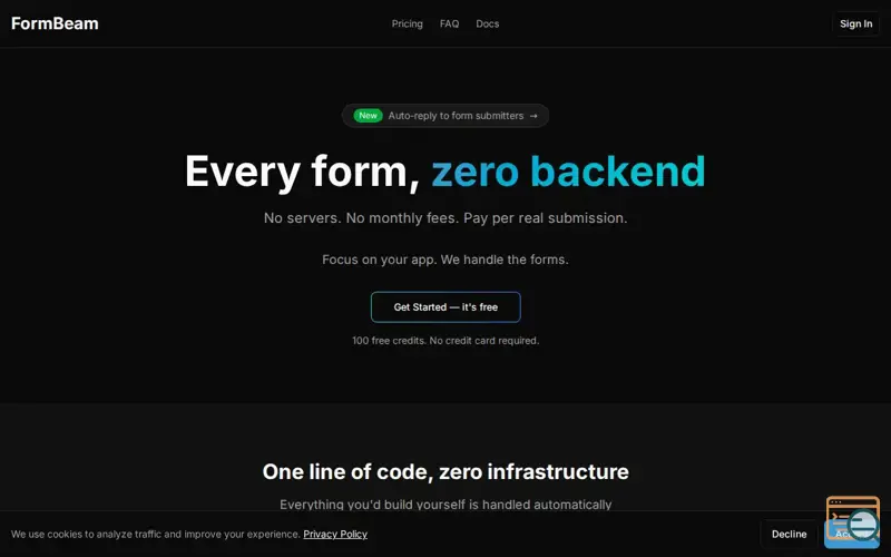 Screenshot of FormBeam